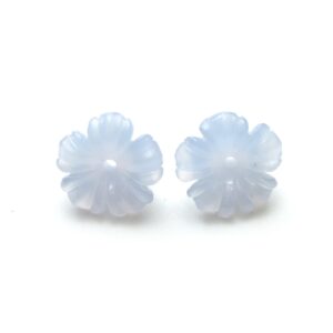 Natural Blue Chalcedony Flower Carving Loose Gemstone, 18x18 Mm, Blue Chalcedony Jewelry Making Gemstone, Pair ( 2 Pieces ) Natural Blue Chalcedony Flower Carving Loose Gemstone, 18x18 Mm, Blue Chalcedony Jewelry Making Gemstone, Pair ( 2 Pieces )