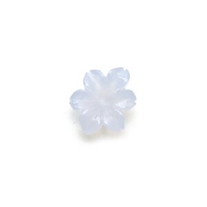 Natural Blue Chalcedony Flower Carving Loose Gemstone, 14.5x18 Mm, Blue Chalcedony Jewelry Making Gemstone, 1 Piece Natural Blue Chalcedony Flower Carving Loose Gemstone, 14.5x18 Mm, Blue Chalcedony Jewelry Making Gemstone, 1 Piece