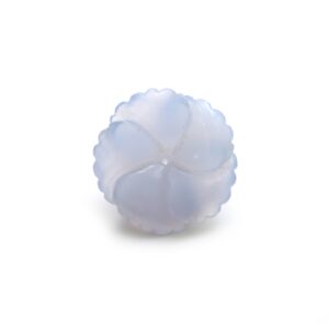 Natural Blue Chalcedony Flower Carving Loose Gemstone, 28x28 Mm, Blue Chalcedony Jewelry Making Gemstone, 1 Piece
