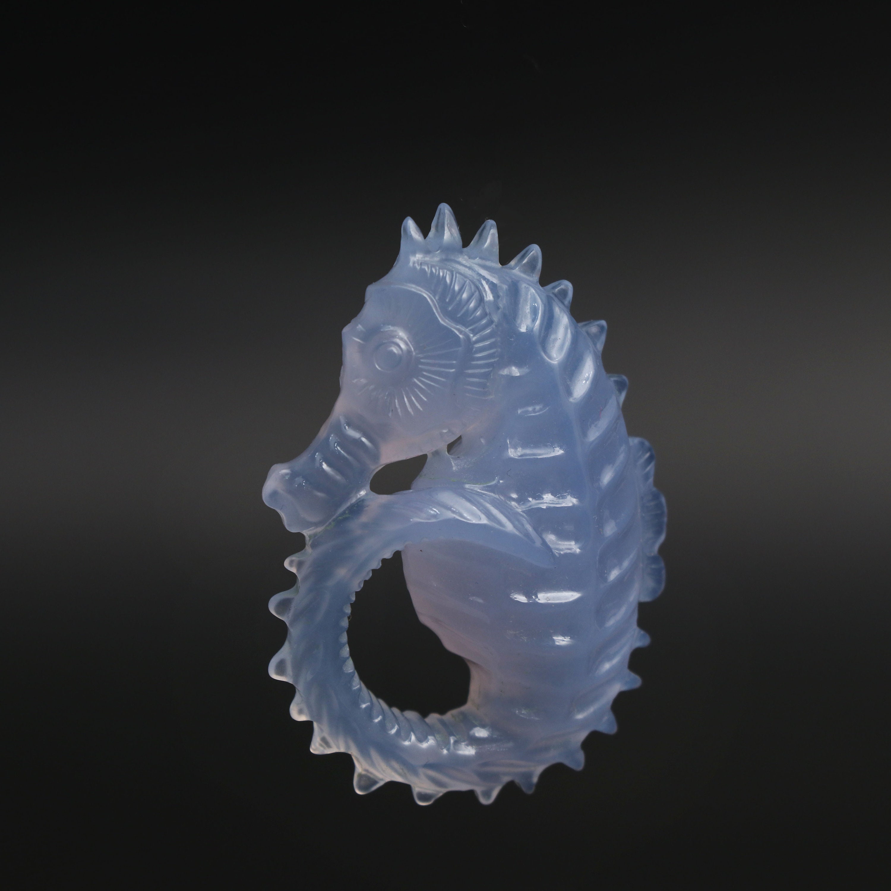 Natural Blue Chalcedony Sea Horse Carving Loose Gemstone - 46x32x14mm - Chalcedony Sea Horse Carving Gemstone, 1 Piece Natural Blue Chalcedony Sea Horse Carving Loose Gemstone - 46x32x14mm - Chalcedony Sea Horse Carving Gemstone, 1 Piece