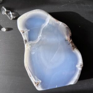 Blue Chalcedony Slice Self Standing | Natural Blue Agate | Polished Slab | Turkey