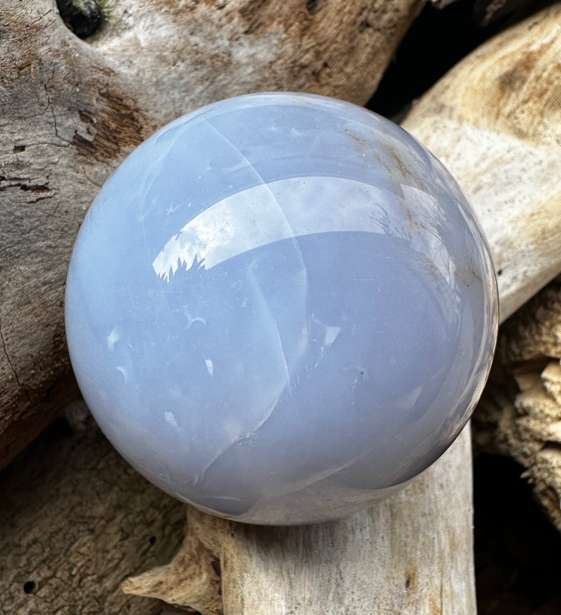 Soothing Blue Chalcedony Sphere Soothing Blue Chalcedony Sphere