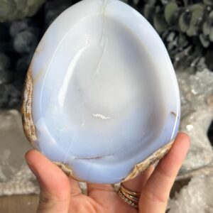 Turkish Blue Chalcedony Bowl, Dish, Ring Holder, Jewelry Holder, Turkey