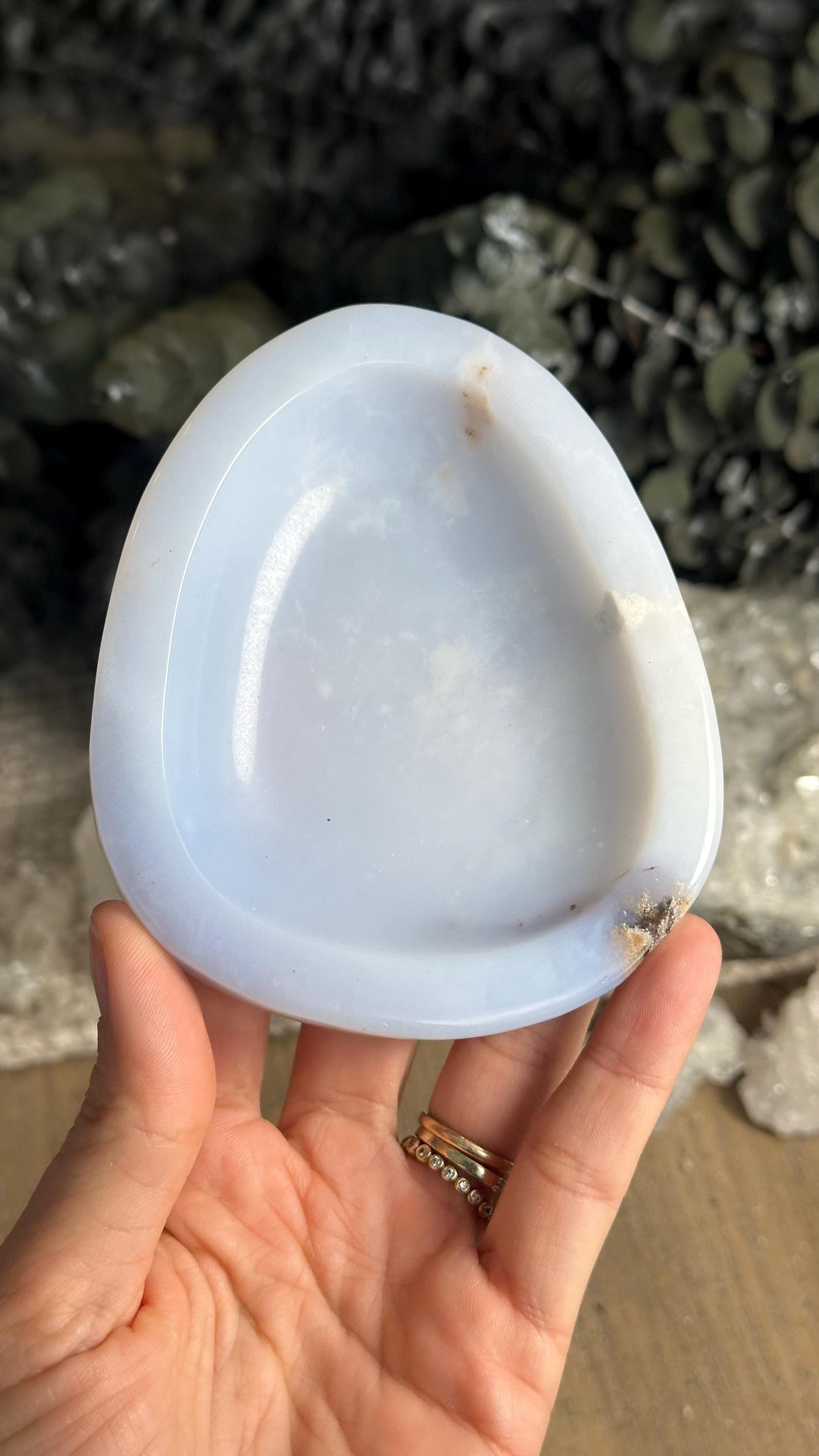 Turkish Blue Chalcedony Bowl, Dish, Ring Holder, Jewelry Holder Turkey