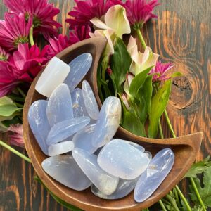 Blue Chalcedony Tumble, Blue Chalcedony, Qty. 1 Tumble