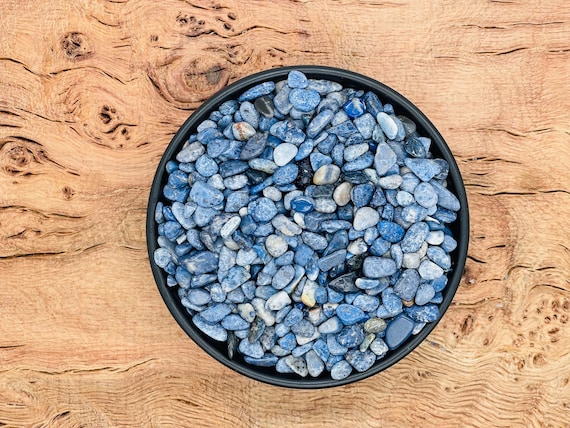 Blue Dumortierite Crystal Chips - Gemstone Dumortierite Chips - Mini Tumbled Stone - Mini Bottle Crystal - Bulk Crystal Chips - 5-7mm