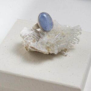 Blue Dumortierite Ring | Sterling Silver Ring, Minimalist Futurism Spiritual Gift Blue Dumortierite Ring | Sterling Silver Ring, Minimalist Futurism Spiritual Gift