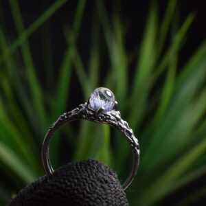 Blue Dumortierite Silver Ring,Dumortierite in Quartz, 925 Sterling Silver Ring, Natural Blue Dumortierite Bead R102