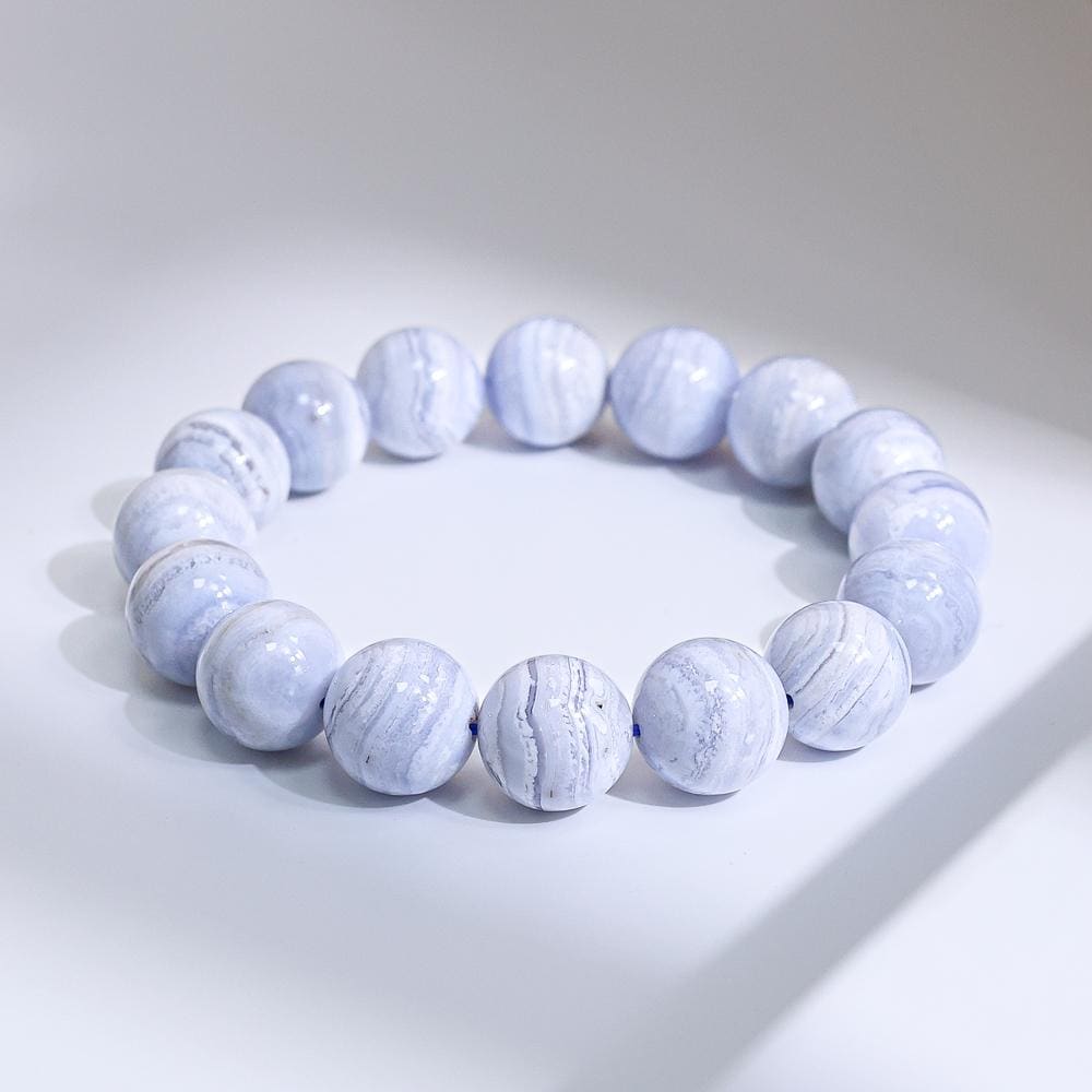 14mm Genuine Natural Blue Lace Agate Aaa Round Big Size Beads Gemstone Bracelet For Man And Woman 14mm Genuine Natural Blue Lace Agate Aaa Round Big Size Beads Gemstone Bracelet For Man And Woman