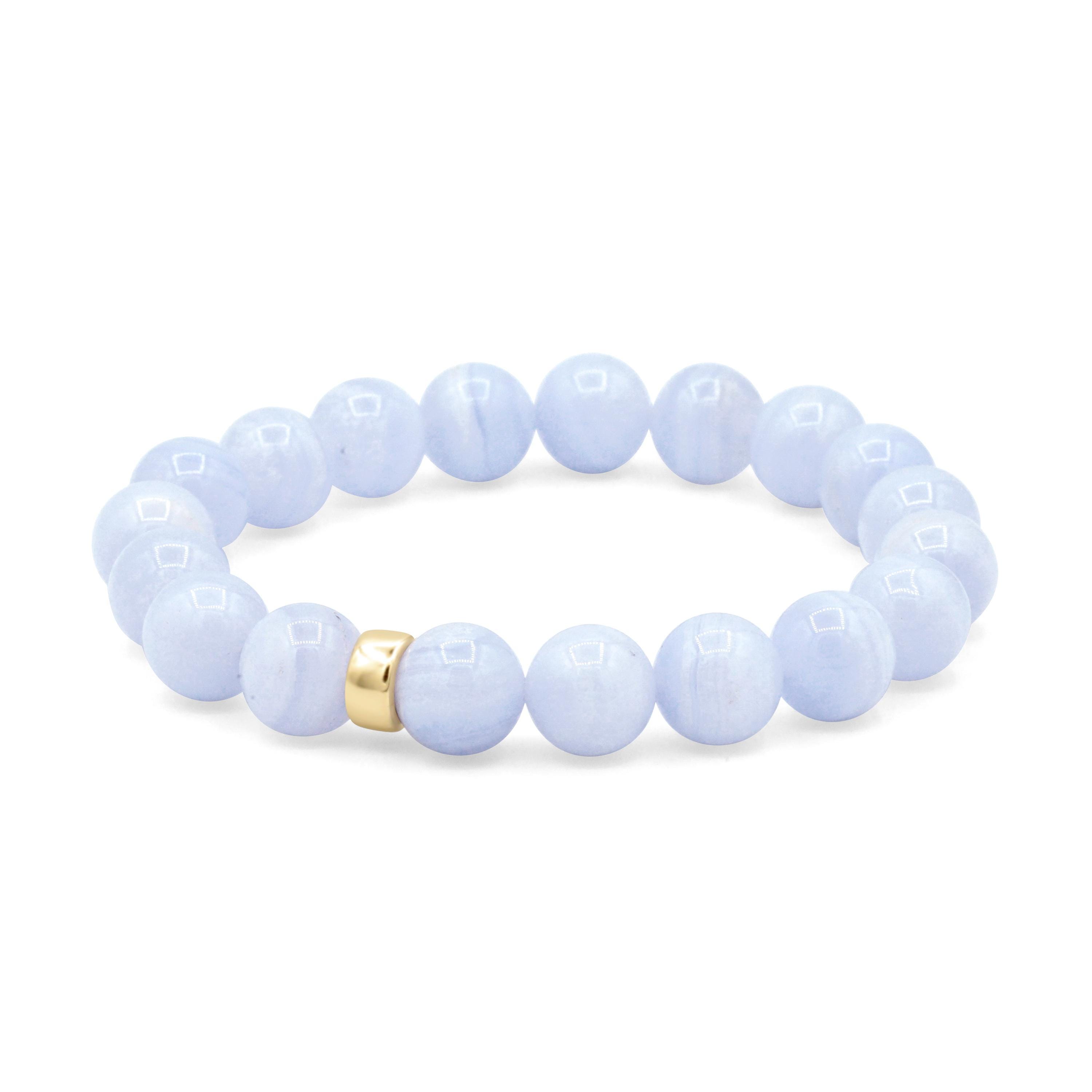 Aaaa+ Blue Lace Agate 10mm, Aaaa+ Blue Lace Agate Bracelet, Aaa+ Blue Lace Agate Bracelet, Blue Lace Agate Beaded Bracelet