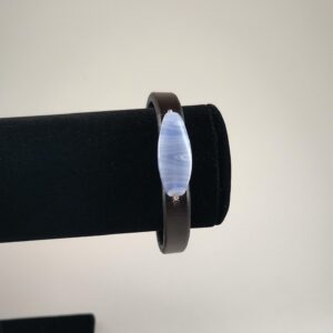Blue Lace Agate And Leather Bracelet Handmade By Chris Hay Blue Lace Agate And Leather Bracelet Handmade By Chris Hay