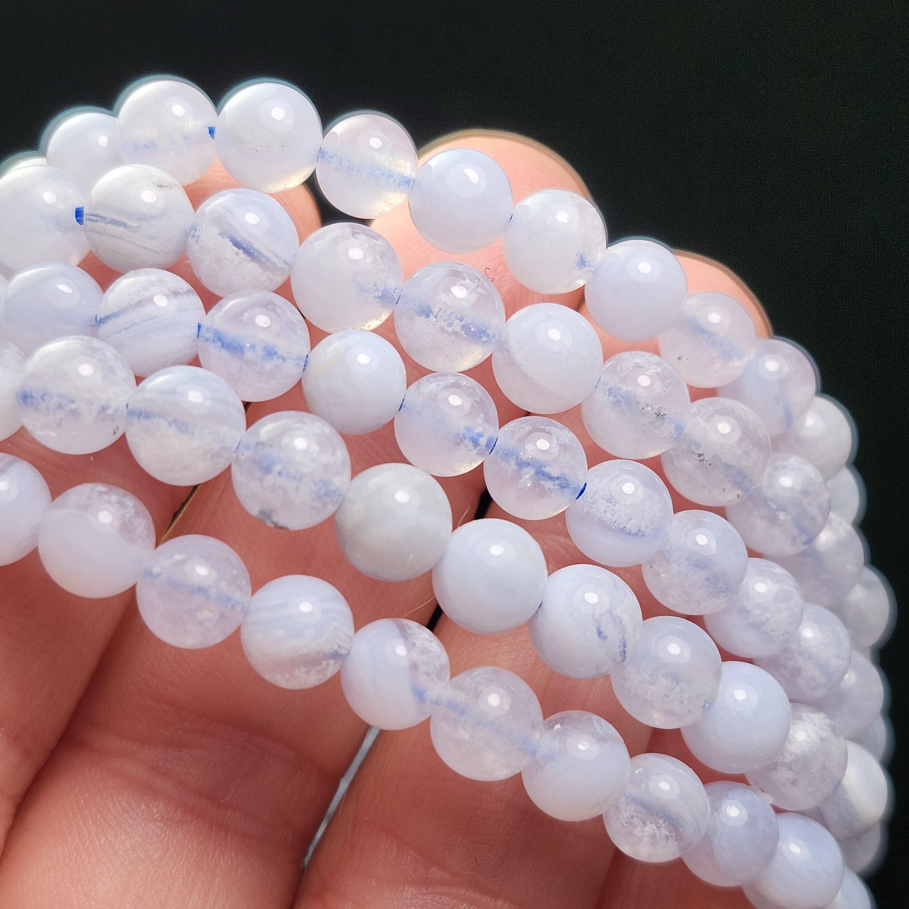 Blue Lace Agate Bracelet - Beaded Crystal Bracelet - Blue Lace Agate Jewelry Blue Lace Agate Bracelet - Beaded Crystal Bracelet - Blue Lace Agate Jewelry