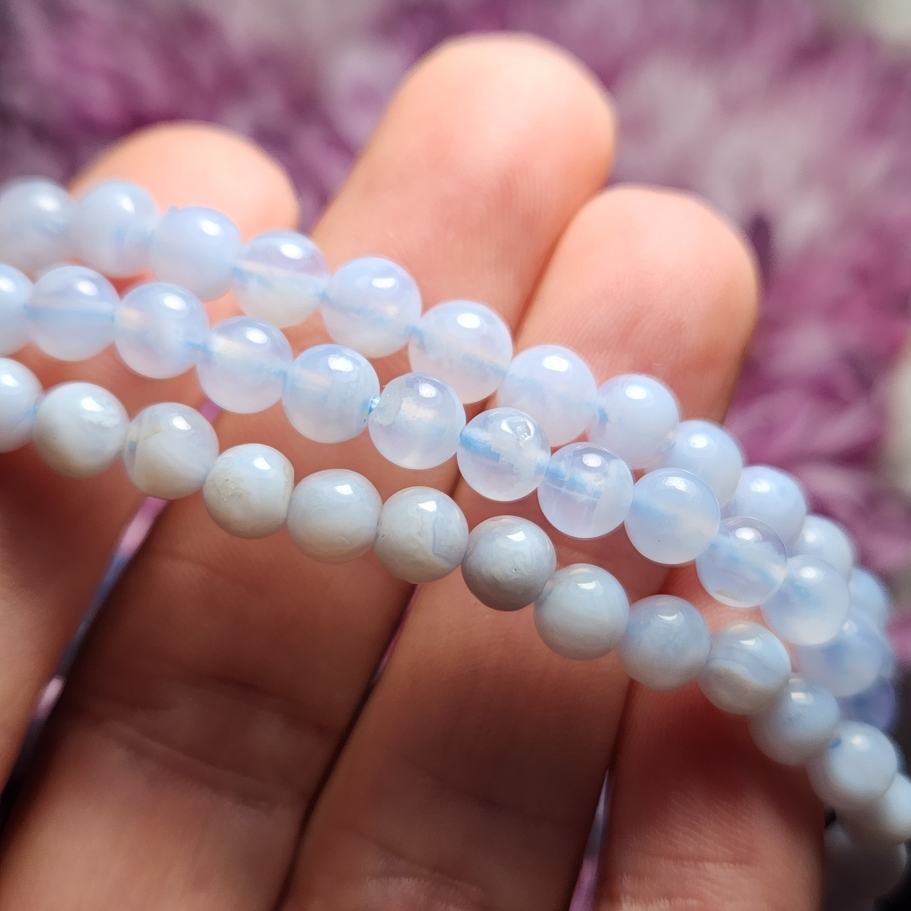 Blue Lace Agate Bracelet - Blue Lace Agate Crystal - Crystal Bracelet - Polished Blue Lace Agate - Blue Lace Agate Jewelry - Agate Bracelet Blue Lace Agate Bracelet - Blue Lace Agate Crystal - Crystal Bracelet - Polished Blue Lace Agate - Blue Lace Agate Jewelry - Agate Bracelet