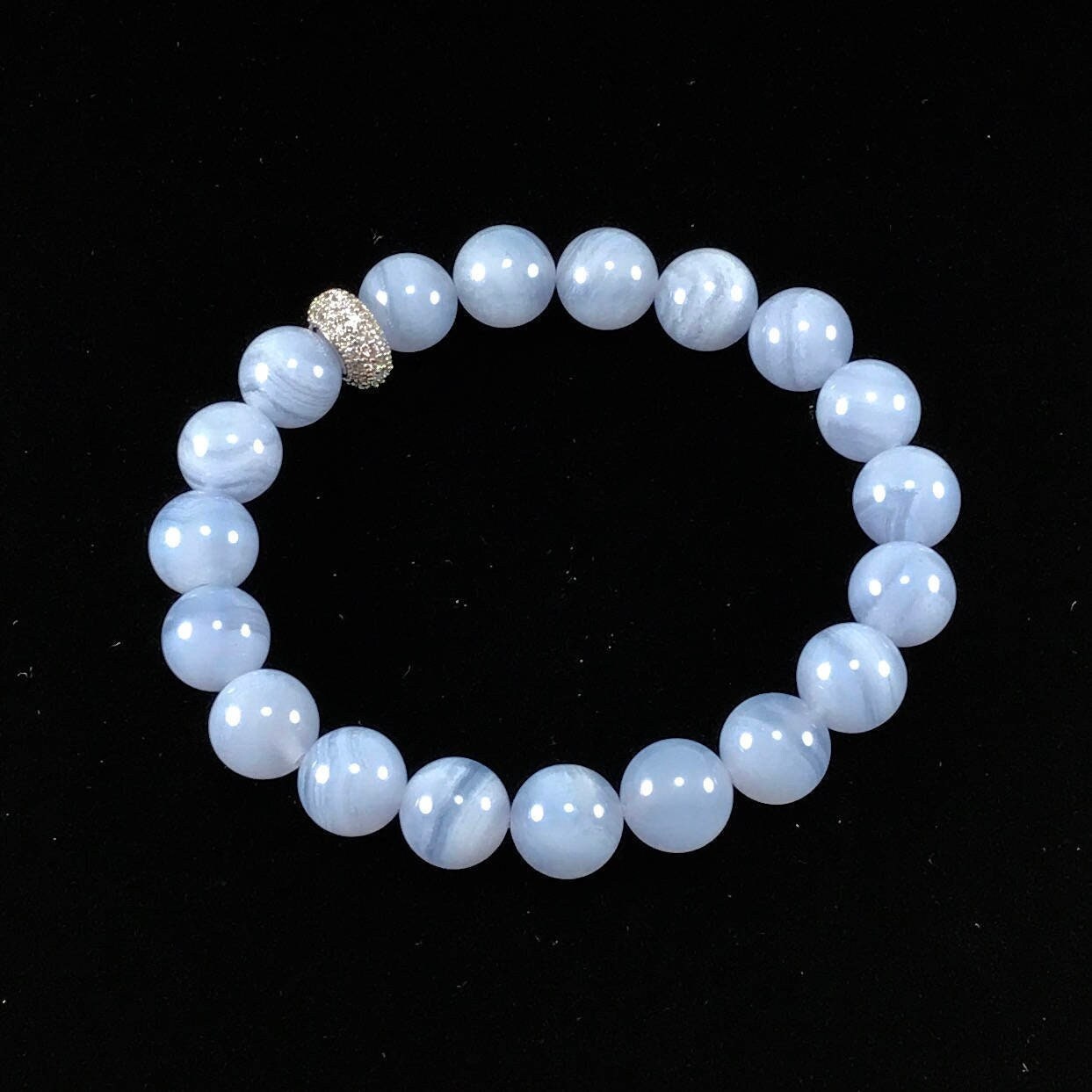Blue Lace Agate Gemstone Bracelet