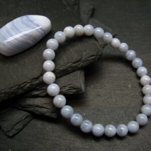 Blue Lace Agate Genuine Bracelet ~ 7 Inches ~ 6mm Round Beads Blue Lace Agate Genuine Bracelet ~ 7 Inches ~ 6mm Round Beads