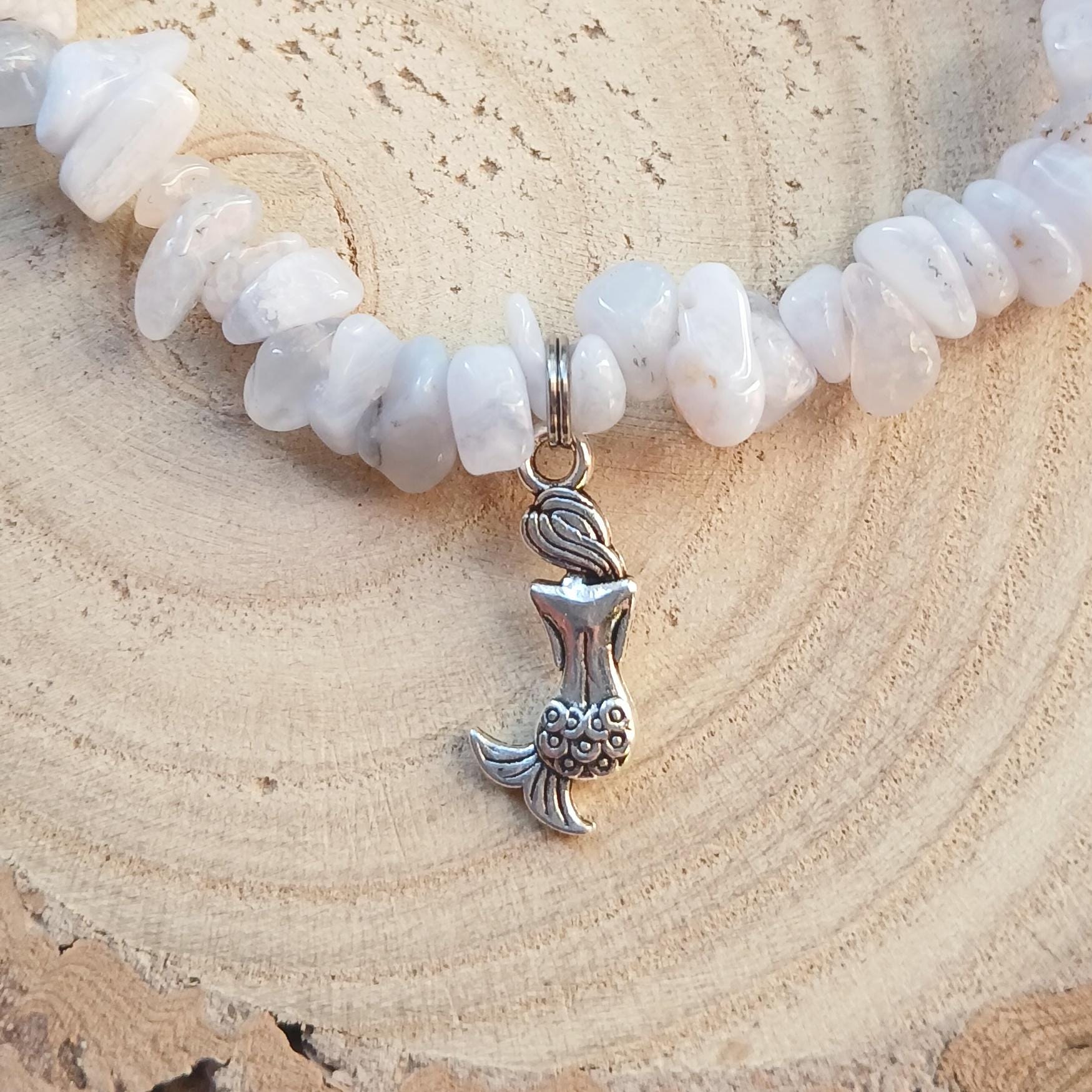 Blue Lace Agate Mermaid Gemstone Bracelet - Siren Jewellery Blue Lace Agate Mermaid Gemstone Bracelet - Siren Jewellery