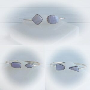 Blue Lace Agate Bracelet Sterling Silver • Blue Stone Bracelet • Sterling Blue Lace Agate Bangle • Gift For Her, Healing Crystal Bangle • Blue Lace Agate Bracelet Sterling Silver • Blue Stone Bracelet • Sterling Blue Lace Agate Bangle • Gift For Her, Healing Crystal Bangle •