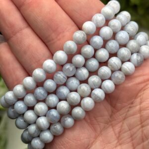 Blue Lace Agate Bracelet | 6-10mm | - No. 738 (polished Blue Crystal Jewelry, Throat Chakra, Peace)