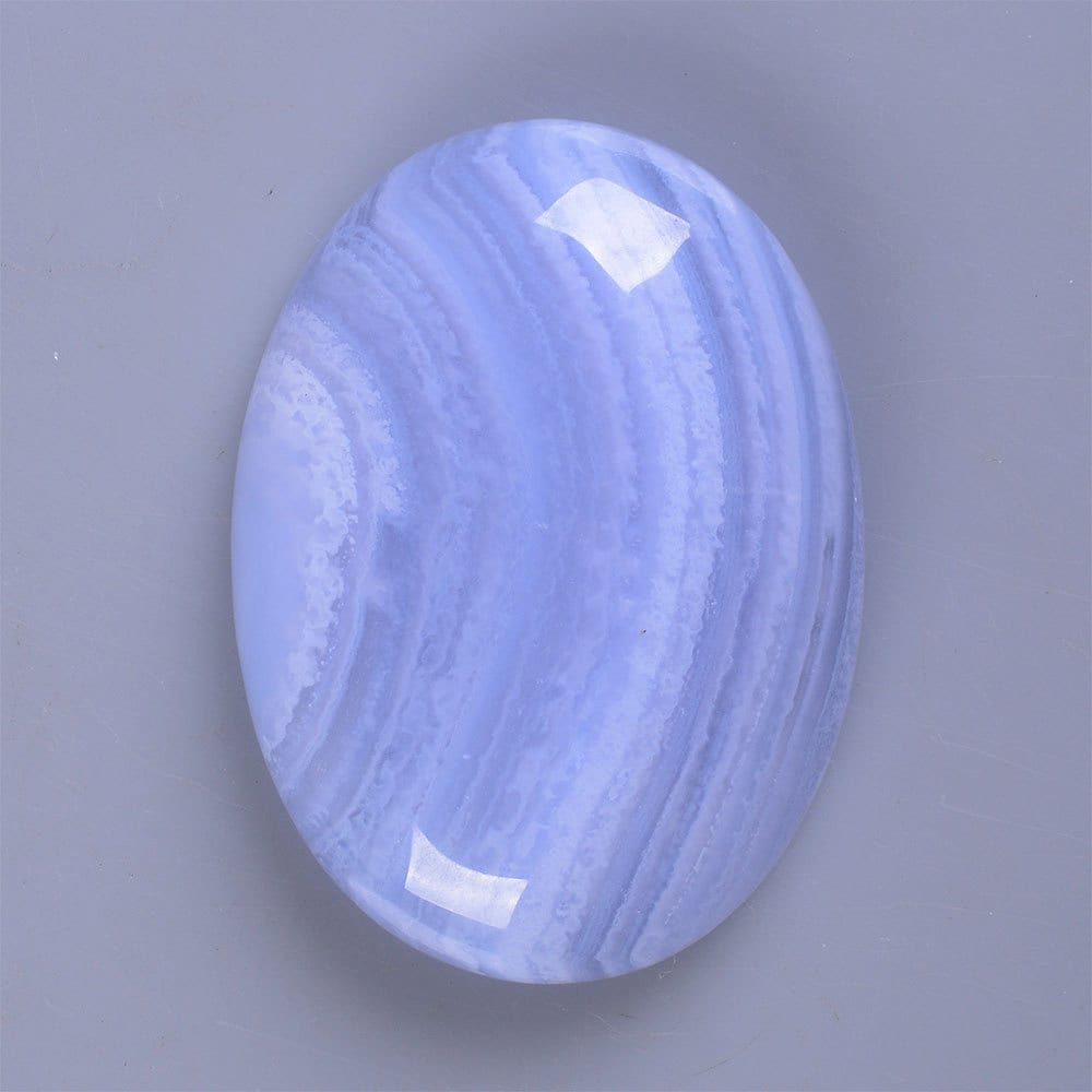 G2904.6 30mm Blue Lace Agate Oval Flatback Cab Cabochon G2904.6 30mm Blue Lace Agate Oval Flatback Cab Cabochon
