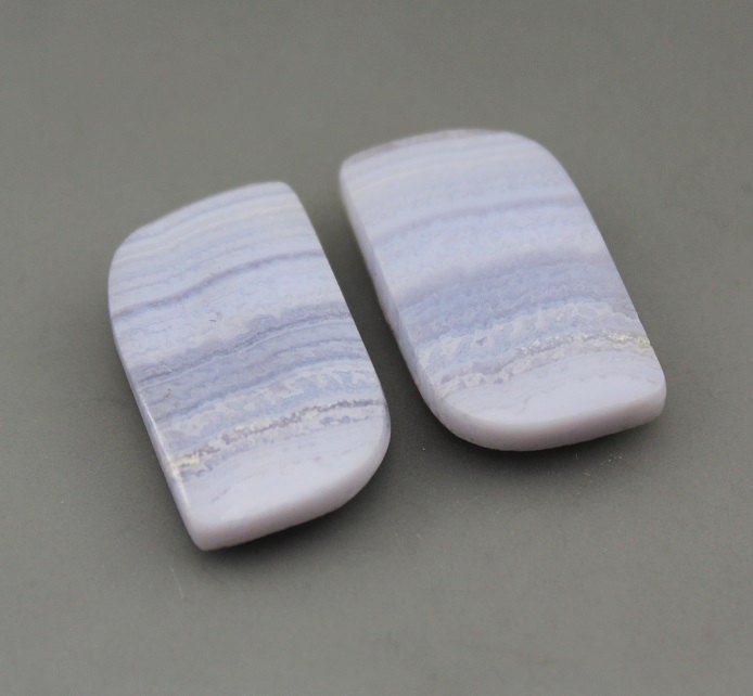 Blue Lace Agate Matching Pair Cabochons