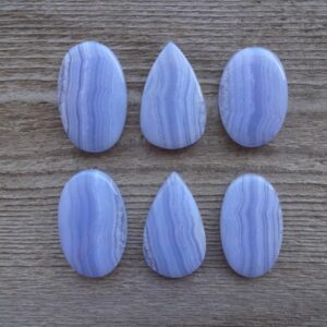 Blue Lace Agate Cabochon, Natural Blue Stone Cabochon, Blue Lace Agate Gemstone, Oval Shape Blue Lace Agate