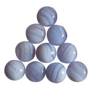 Aaa+ Grade Blue Lace Agate Round Cabochon Flat Back Calibrated Wholesale Gemstone For Jewelry Making, All Sizes Available