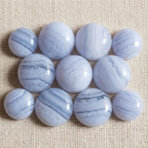 Natural Blue Lace Agate Round Cabochon Gemstones, Wholesale Flat Back (all Sizes) Natural Blue Lace Agate Round Cabochon Gemstones, Wholesale Flat Back (all Sizes)