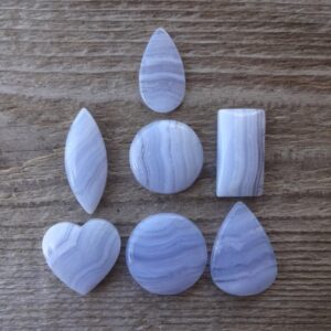 Natural Blue Lace Agate Cabochons, Heart Shape Teardrop Round Gemstone Cabochon Mix, Gemstone For Handmade Jewelry