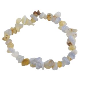 Flower Blue Lace Agate Stretchy String Bracelet Natural Gemstone Chips Bracelets Bracelet Crystal Bracelet