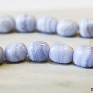 L/ Blue Lace Agate 13x16mm Rectangle Nugget Beads 16" Strand Size Varies Natural Gemstone For Jewelry Making