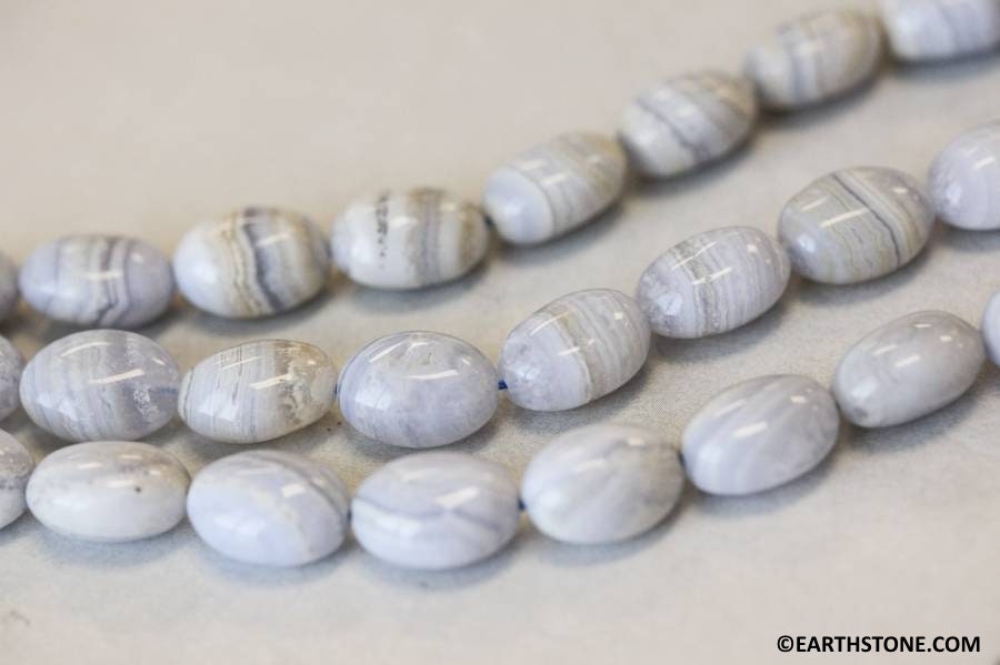 M/ Blue Lace Agate 10x14mm/ 8x11mm Oval Pebble Beads 15.5" Strand Natural Agate Gemstone Beads For Jewelry Making M/ Blue Lace Agate 10x14mm/ 8x11mm Oval Pebble Beads 15.5" Strand Natural Agate Gemstone Beads For Jewelry Making