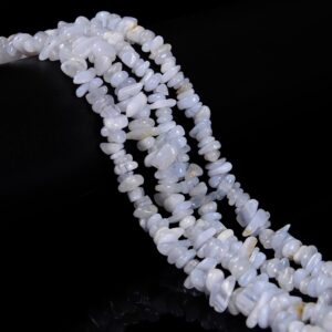 Natural Blue Lace Agate Irregular Pebble Nugget Chips Beads Size 7-8mm 32"strand