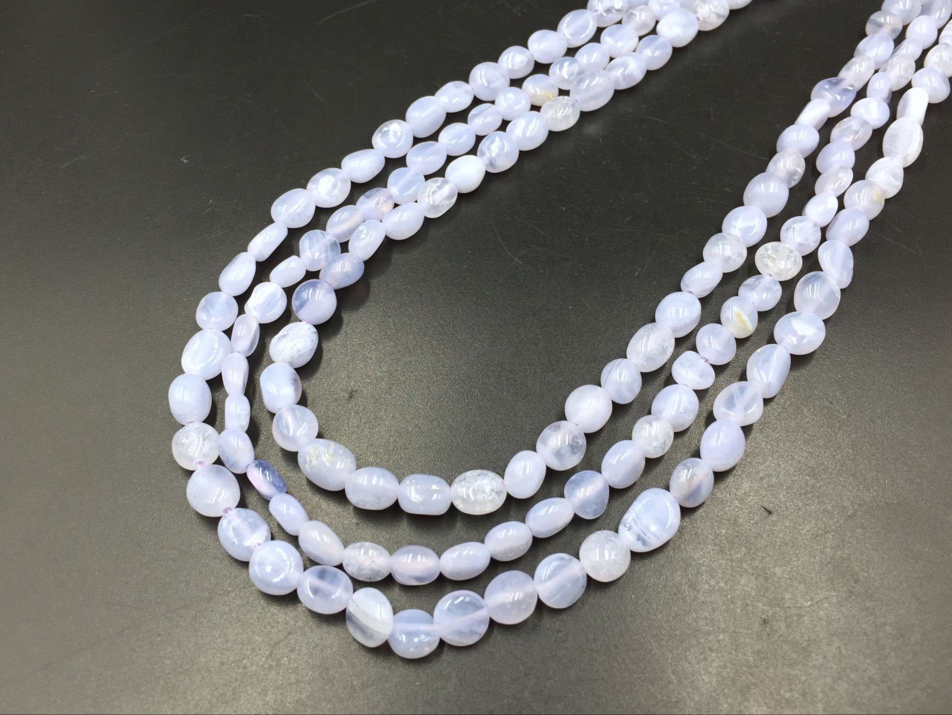 Blue Lace Agate Pebble Beads Polished Blue Lace Agate Nugget Beads 6-8mm Blue Lace Agate Beads Gemstone Beads 15.5" Strand