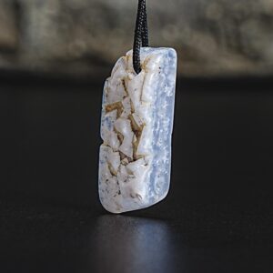 Unique Natural Blue Lace Agate Pendant Grade Aaa 27x11x7mm Sky Blue Pendant Raw Pendant Gemstone Pendant Only One(900409)