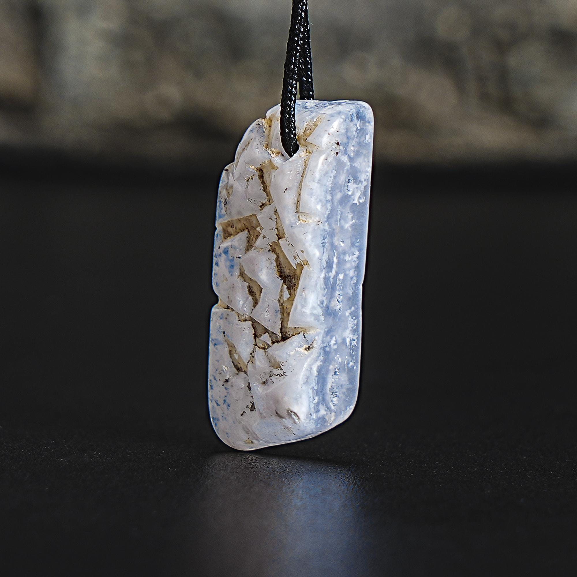 Unique Natural Blue Lace Agate Pendant Grade Aaa 27x11x7mm Sky Blue Pendant Raw Pendant Gemstone Pendant Only One(900409)