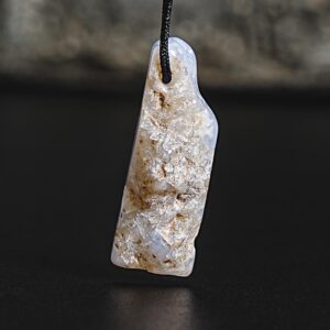 Unique Natural Blue Lace Agate Pendant Grade Aaa 30x10x8mm Sky Blue Pendant Raw Pendant Gemstone Pendant Only One(900416)
