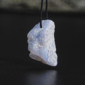 Unique Natural Blue Lace Agate Pendant Grade Aaa 22x11x11mm Sky Blue Pendant Raw Pendant Gemstone Pendant Only One(900419)