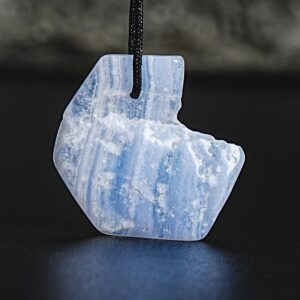 Unique Natural Blue Lace Agate Pendant Grade Aaa 23x24x3mm Sky Blue Pendant Raw Pendant Gemstone Pendant Only One(900407)