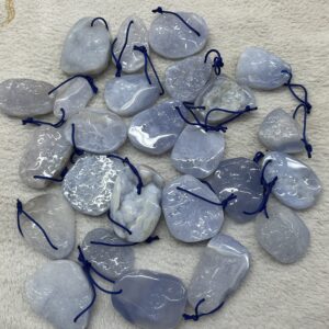 Untreated Blue Lace Agate Nuggets 20-30x30-41mm - 29-36x39-47mm Gemstone Genuine Freeshape Pendant ---1 Piece