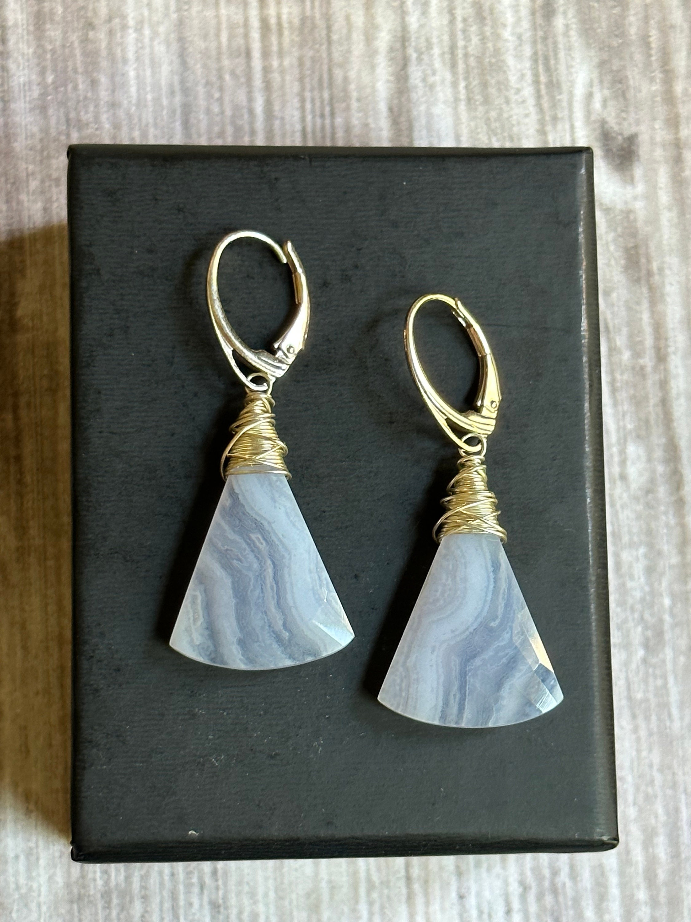 Blue Lace Agate Earrings