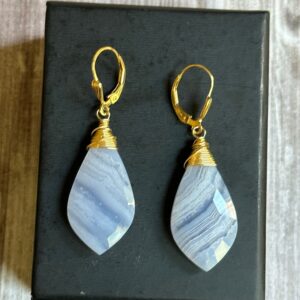 Blue Lace Agate Earrings