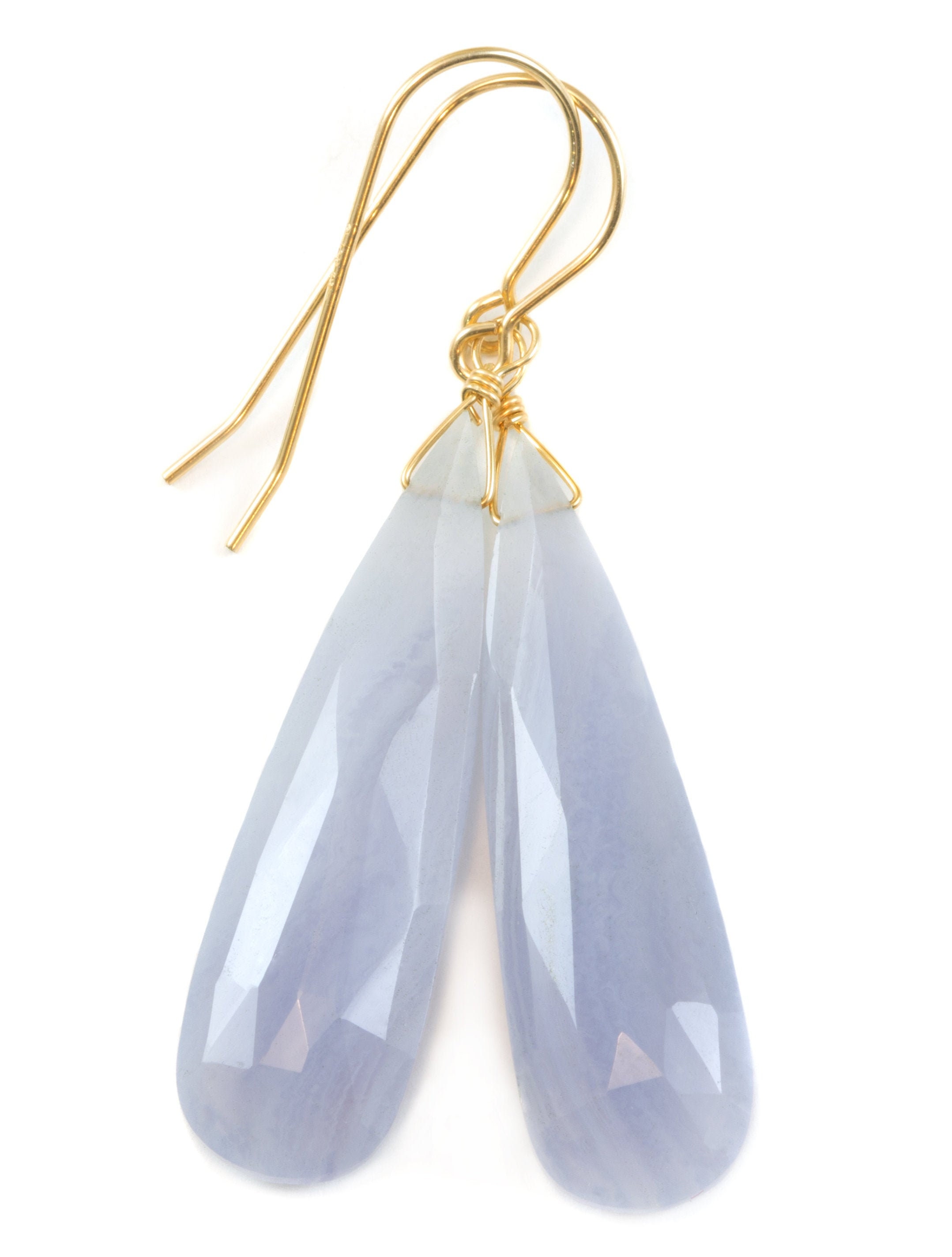 Blue Lace Agate Earrings 14k Solid Gold Or Filled Or Sterling Silver Smooth Long Dangle Drops Natural Banding Soft Blue Simple Drops 2.3 In Blue Lace Agate Earrings 14k Solid Gold Or Filled Or Sterling Silver Smooth Long Dangle Drops Natural Banding Soft Blue Simple Drops 2.3 In