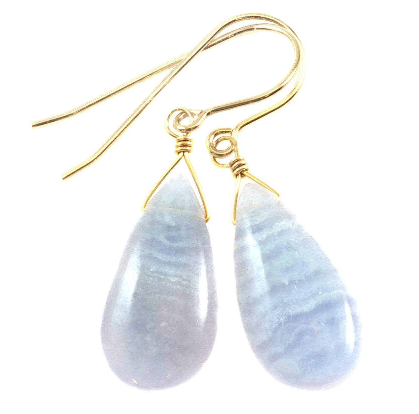 Blue Lace Agate Earrings 14k Solid Gold Or Filled Or Sterling Silver Faceted Dangle Drops Natural Banding Soft Blue Simple Drops 1.5 Inches Blue Lace Agate Earrings 14k Solid Gold Or Filled Or Sterling Silver Faceted Dangle Drops Natural Banding Soft Blue Simple Drops 1.5 Inches
