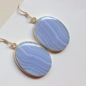 Blue Lace Agate Earrings, 925 Sterling Silver, Natural Blue Lace Agate Earrings, Blue Lace Agate Jewelry, Gift For Her, Loose Jewelry