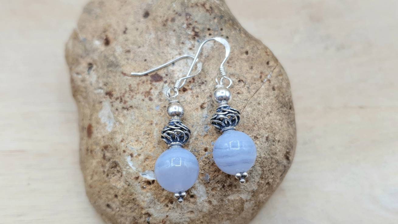 Blue Lace Agate Earrings. Bali Silver. Reiki Jewelry Uk. Pisces Jewelry. Drop, Dangle Earrings Blue Lace Agate Earrings. Bali Silver. Reiki Jewelry Uk. Pisces Jewelry. Drop, Dangle Earrings