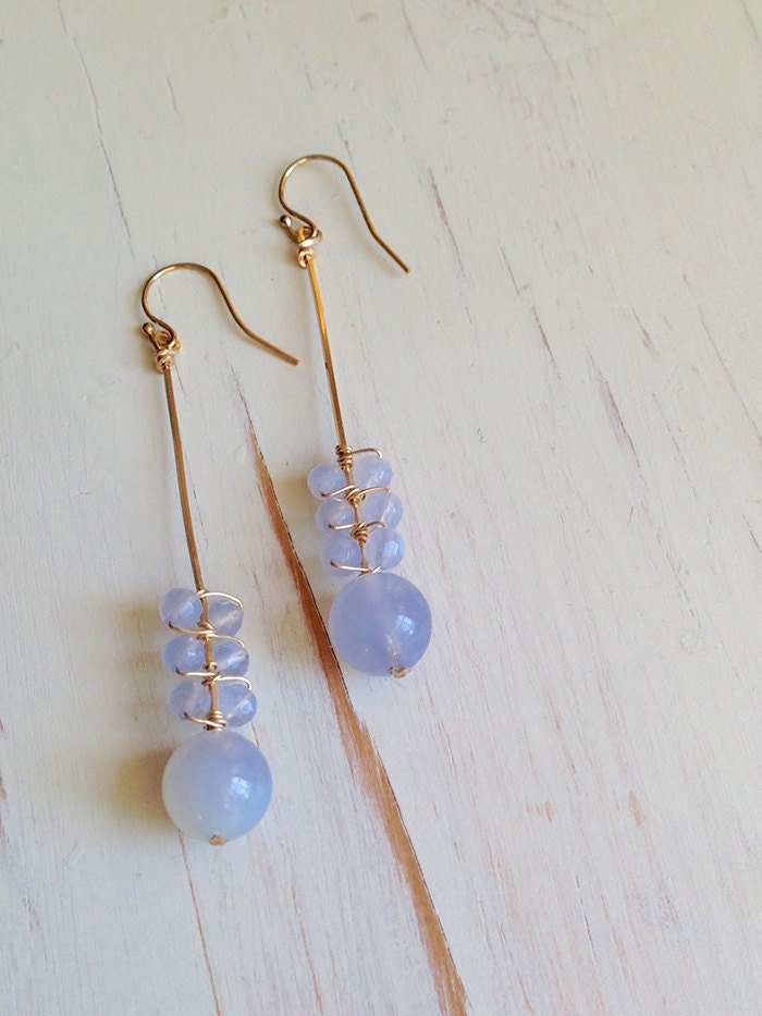 Blue Lace Agate Earrings Blue Lace Agate Jewelry Gemstone Earrings