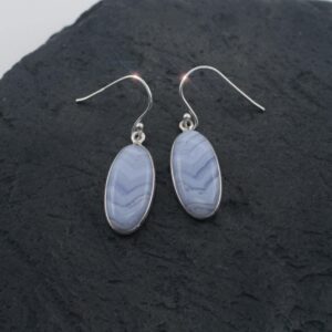 Blue Skies - Blue Lace Agate Sterling Silver Earrings