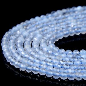 2MM Natural Chalcedony Blue Lace Agate Gemstone Grade AAA Micro Faceted Round Beads 15 inch Full Strand BULK LOT (80016794-P64)