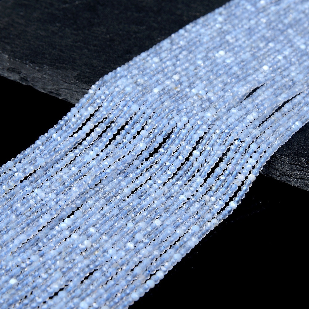 2mm Chalcedony Blue Lace Agate Gemstone Natural Grade Aaa Micro Faceted Round Beads 15 Inch Full Strand (80016794-p64)