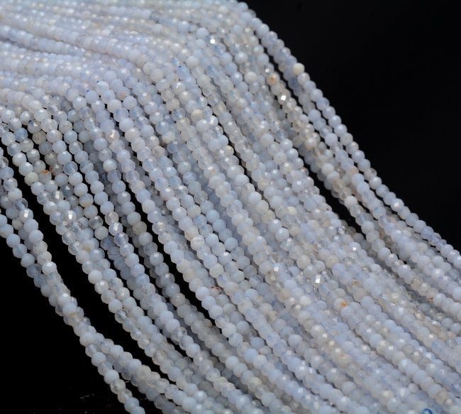 3x2mm Chalcedony Blue Lace Agate Gemstone Grade Aa Micro Faceted Rondelle Beads 15.5 Inch Bulk Lot 1,2,6,12 And 50(80006543-a205) 3x2mm Chalcedony Blue Lace Agate Gemstone Grade Aa Micro Faceted Rondelle Beads 15.5 Inch Bulk Lot 1,2,6,12 And 50(80006543-a205)